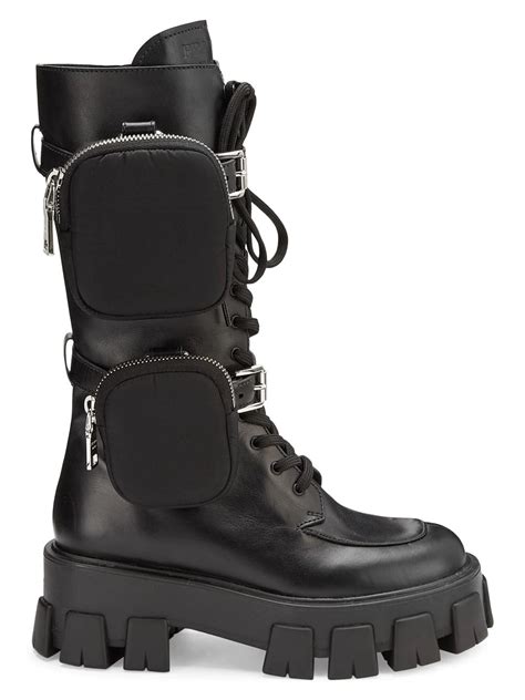 prada red combat boots|prada chunky heel ankle boots.